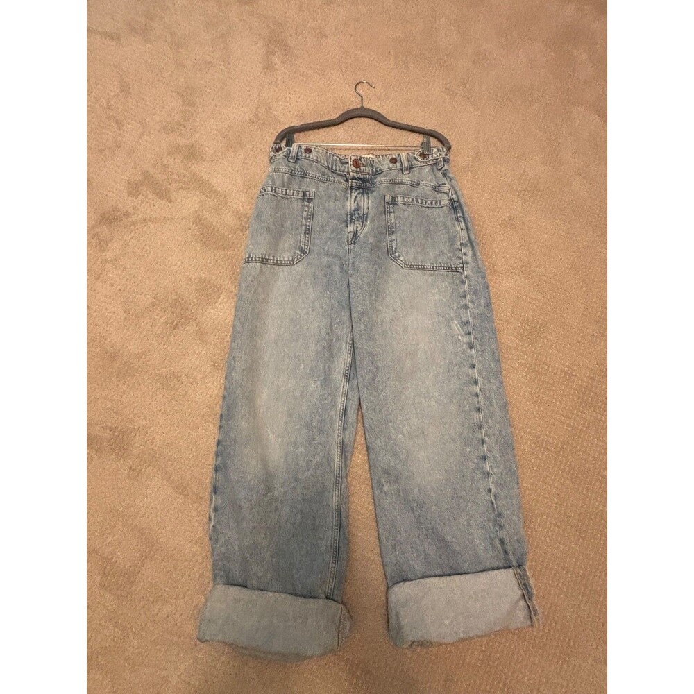 NWT Free People Palmer Cuffed Wide Leg Jeans 31